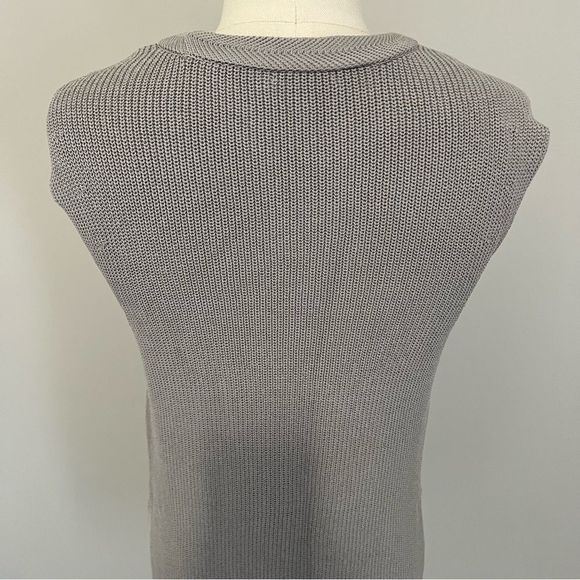Aritzia Wilfred  Palmier Sweater Sleeveless Crew Neck Sweater Tunic Light Gray - Picture 11 of 14